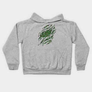 Green Dragon Scales Ripped Kids Hoodie